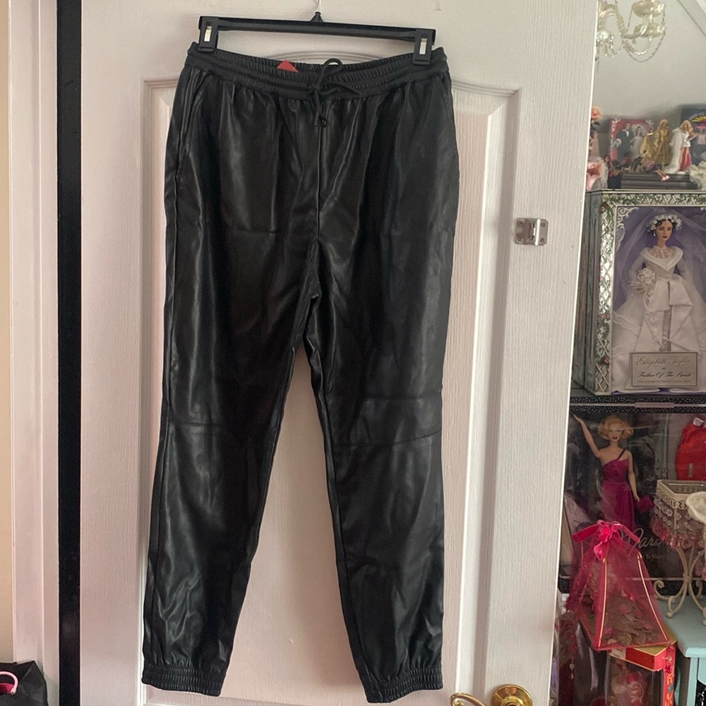 GUESS  Faux Leather Jogger Pants NWT